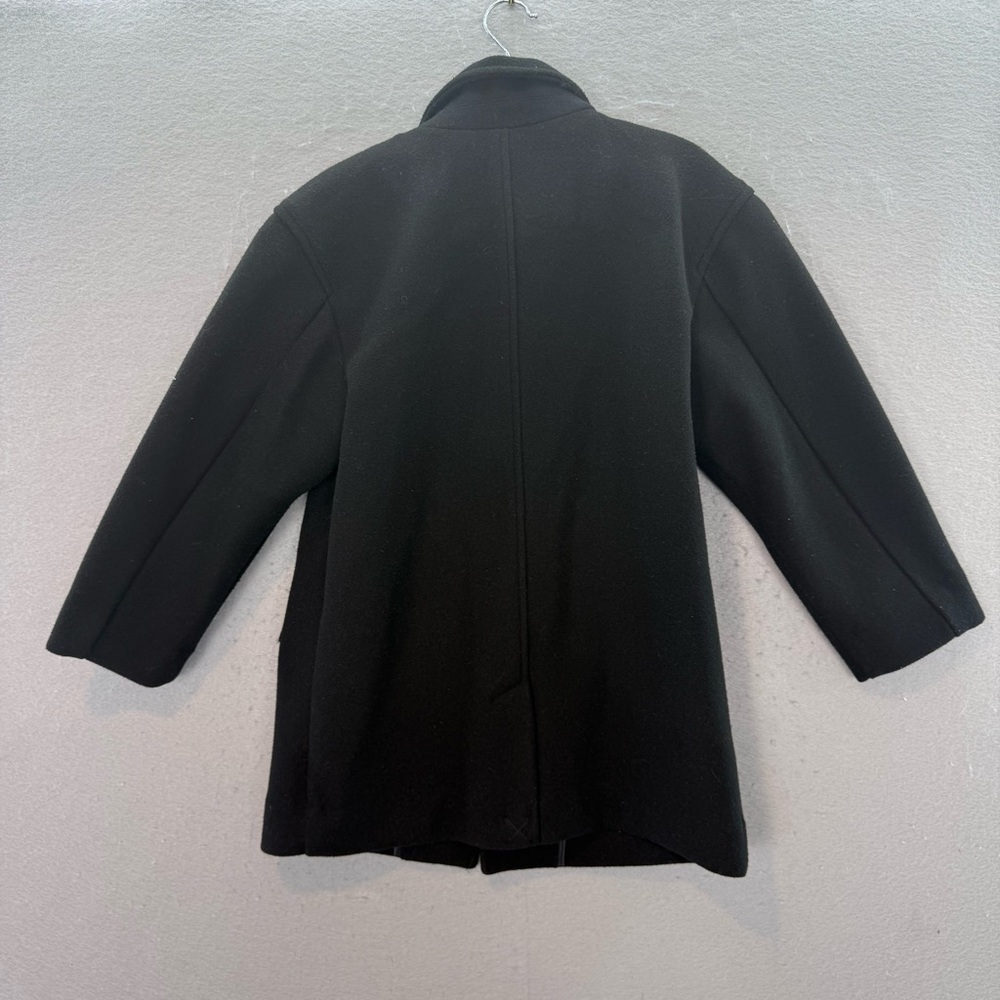 ZARA Little girls black lapel collar mid length Coat pea jacket 2 button SZ 6 -7 - Picture 4 of 6